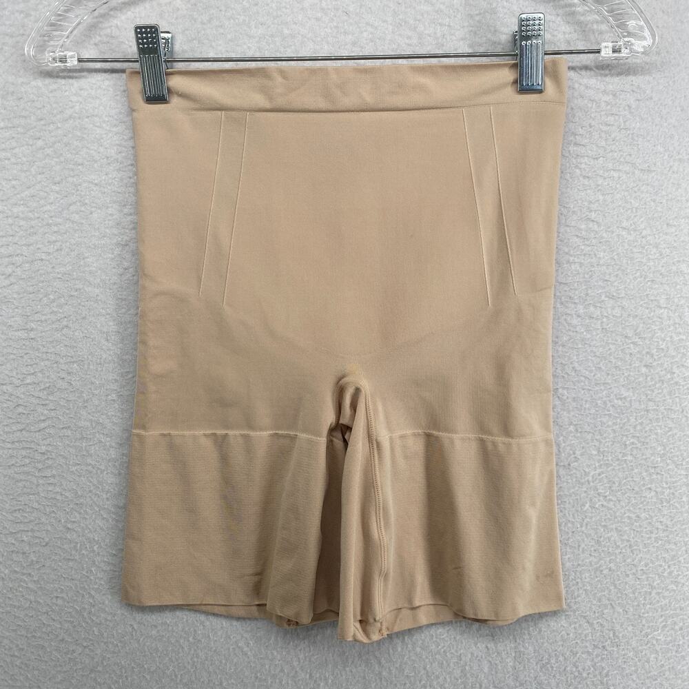 SPANX Shorts L OnCore Mid-Thigh Compression Tummy Control Shapewear Beige